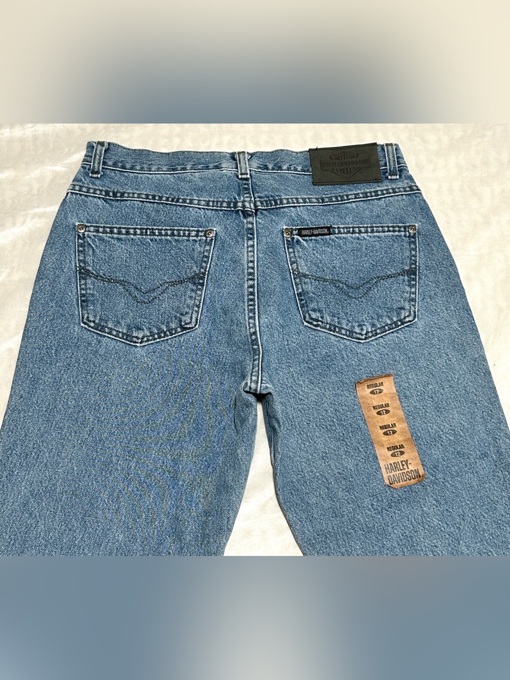 Harley-Davidson Women's Straight Leg Jeans in Medium Blue Denim